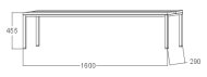 Ławka do szatni - szerokość 1600 mm A6250 - 1