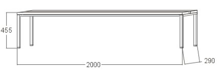 Ławka do szatni - szerokość 2000 mm A6240 - 2