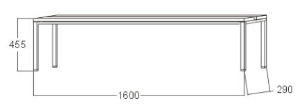 Ławka do szatni - szerokość 1600 mm A6250 - 1