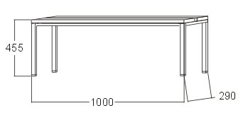 Ławka do szatni - szerokość 1000 mm A6280 - 1