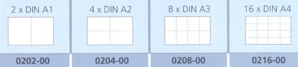 Wewnętrzny podział szuflad w formacie A0 na 4 x A2 typu CP - 2