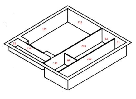 Plastikowe przegródki do szuflad PIT 522 - 2