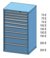 Kontenerek z szufladami ZD 120-4 - 2