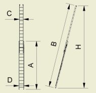 Drabina rozsuwana Forte dwuczęściowa z liną - szerokość 412 mm (4 modele) - 2