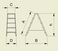 Drabina aluminiowa 5-stopniowa Eurostyle 925 - 2