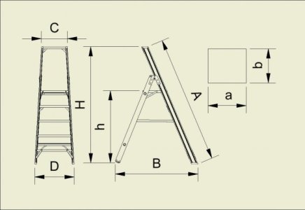 Drabina aluminiowa 8-stopniowa łącznie z podestem Forte 9308 - 2