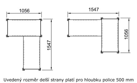 Regał narożny metalowy Klips RAL typ 97948 - 2