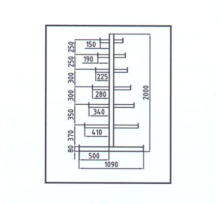 Regał konsolowy typu choinkowego – dwustronny typ 97850 - 1