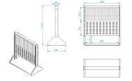 Stojak perforowany dwustronny na 4 panele PSZ 21 A S1 - 5