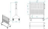 Stojak perforowany dwustronny na kółkach na 4 panele PSZ 21 B S1 - 5