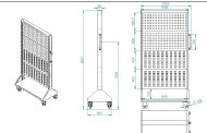 Stojak perforowany dwustronny na kółkach na 8 paneli PSZ 23 B S1 - 5