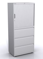 Szafka z drzwiami rolowanymi i szufladami SYC08/30T/3