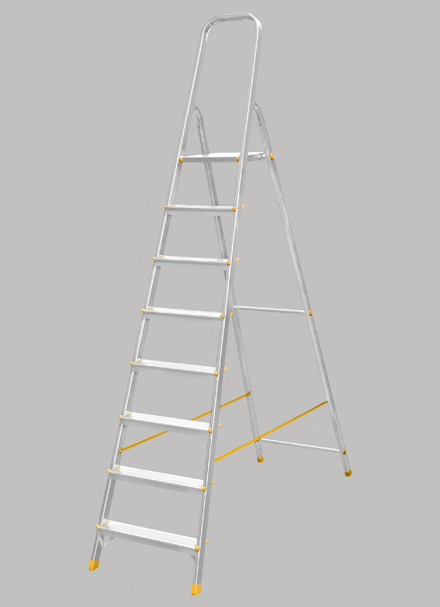 Drabina aluminiowa 8-stopniowa łącznie z platformą Eurostyle 918