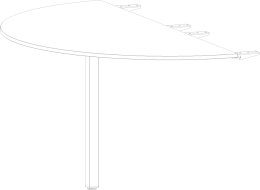 Łącznik półokrągły do ​​stołów Stb Comfort o głębokości 600 mm