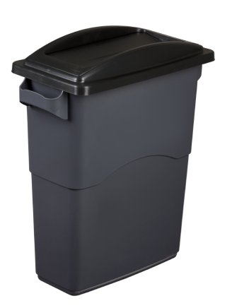 Pokrywa do kosza EcoSort z uchylną klapą - kolor czarny - 1