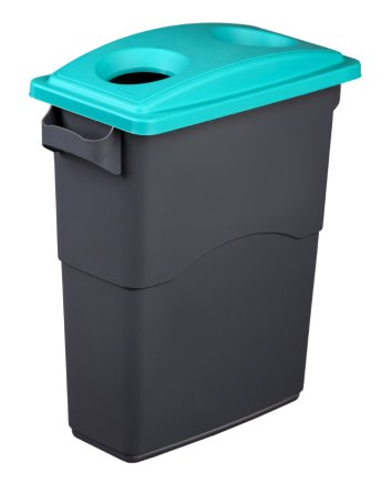 Pokrywa pojemnika na śmieci EcoSort na tworzywa sztuczne - kolor niebiesko-zielony - 1