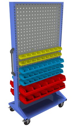 Mobilny panel dwustronny z wyposażeniem PSZ_23_B_VAR_5 - 1