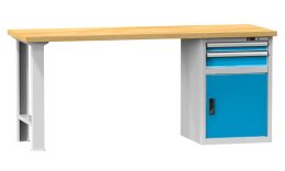 Stół warsztatowy serii D, szerokość 2500, głębokość 700 lub 800, wysokość 880 lub 890 mm
