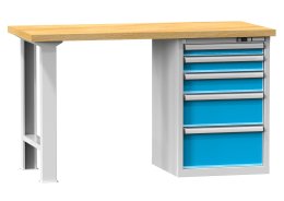 Stół warsztatowy serii H, szerokość 1500, głębokość 700 lub 800, wysokość 880 lub 890 mm (różne warianty)