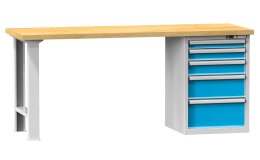 Stół warsztatowy serii H, szerokość 2500, głębokość 700 lub 800, wysokość 880 lub 890 mm (różne warianty)