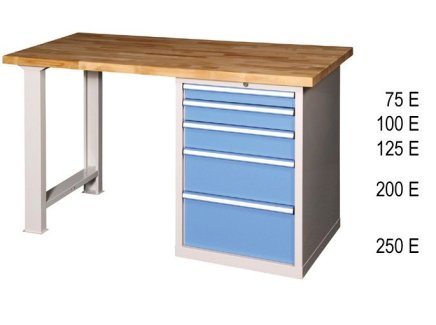 Stół warsztatowy serii H, szerokość 1500, głębokość 700 lub 800, wysokość 880 lub 890 mm (różne warianty) - 2