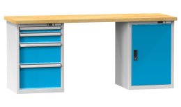 Stoły warsztatowe serii M, szerokość 1500, głębokość 700 lub 800, wysokość 880 lub 890 mm (6 modeli)