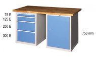 Stoły warsztatowe serii M, szerokość 2500, głębokość 700 lub 800, wysokość 880 lub 890 mm (6 modeli) - 2