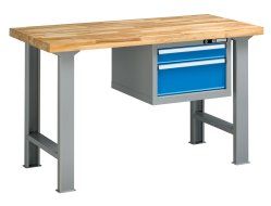 Stoły warsztatowe serii B, szerokość 1500, głębokość 700 lub 800, wysokość 880 lub 890 mm (6 modeli)