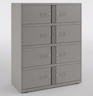Metalowa szafa biurowa z zamykanymi skrytkami Bisley Essentials - 3