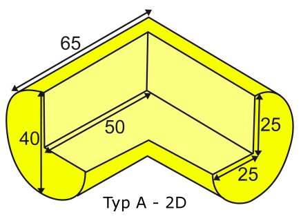 Złącze narożne dwuramienne, czarne - 4