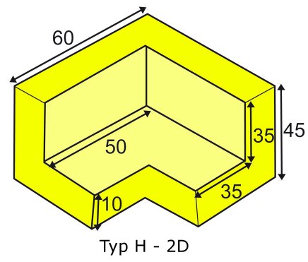 Złącze narożne dwuramienne, czarne - 5