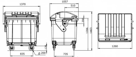 Plastikowy pojemnik na odpady 1100L MGB 1100 - 9