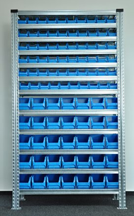 Regał metalowy z plastikowymi pojemnikami 1972 x 1124 x 330 mm 877851009_VAR_5 - 1