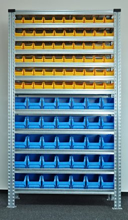 Regał metalowy z plastikowymi pojemnikami 1972 x 1124 x 330 mm 877851009_VAR_2 - 1
