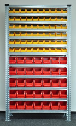 Regał metalowy z plastikowymi pojemnikami 1972 x 1124 x 330 mm 877851009_VAR_3 - 1