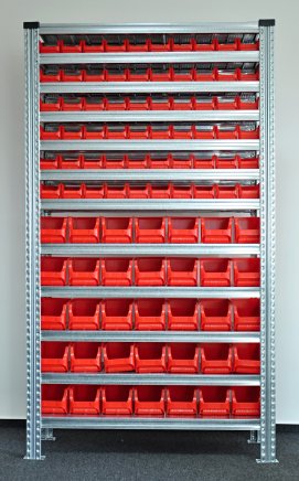 Regał metalowy z plastikowymi pojemnikami 1972 x 1124 x 330 mm 877851009_VAR_4 - 1