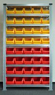 Bezśrubowy regał półkowy 1972 x 1124 x 410 mm z plastikowymi pojemnikami 877851017_VAR_4 - 1
