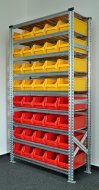 Bezśrubowy regał półkowy 1972 x 1124 x 410 mm z plastikowymi pojemnikami 877851017_VAR_4 - 2