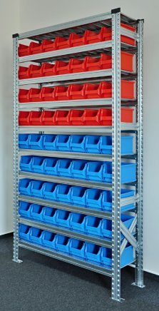 Regał metalowy z plastikowymi pojemnikami 1972 x 1124 x 330 mm 877851018_VAR_4 - 2