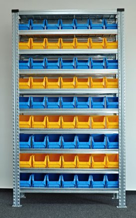 Regał metalowy z plastikowymi pojemnikami 1972 x 1124 x 330 mm 877851018_VAR_5 - 1