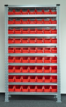 Regał metalowy z plastikowymi pojemnikami 1972 x 1124 x 330 mm 877851018_VAR_2 - 1