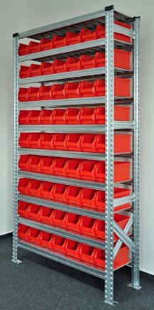 Regał metalowy z plastikowymi pojemnikami 1972 x 1124 x 330 mm 877851018_VAR_2 - 2