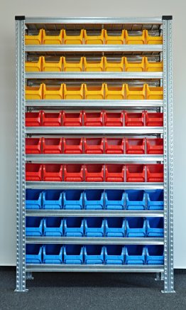 Regał metalowy z plastikowymi pojemnikami 1972 x 1124 x 330 mm 877851018_VAR_7 - 1