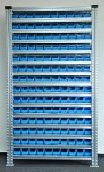 Bezśrubowy regał półkowy 1972 x 1124 x 330 mm z plastikowymi pojemnikami 877851019_VAR_2