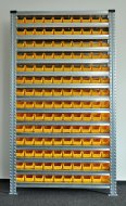 Bezśrubowy regał półkowy 1972 x 1124 x 330 mm z plastikowymi pojemnikami 877851019 (różne warianty)