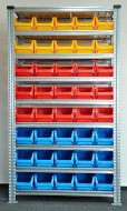 Bezśrubowy regał półkowy 1972 x 1124 x 410 mm z plastikowymi pojemnikami 877851017_VAR_7 - 3