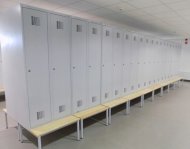 Szafka pracownicza BHP metalowa Sum 420 W z ławką P421 W - 4