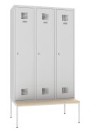 Szafka pracownicza BHP metalowa Sum 430 W z ławką P431 W - 1