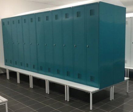 Szafka pracownicza BHP metalowa Sum 420 W z ławką P421 W - 5