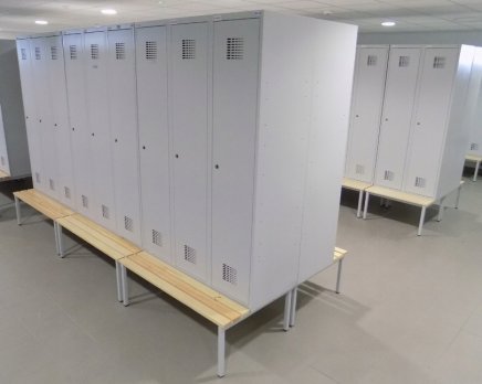 Szafka pracownicza BHP metalowa Sum 430 W z ławką P431 W - 2